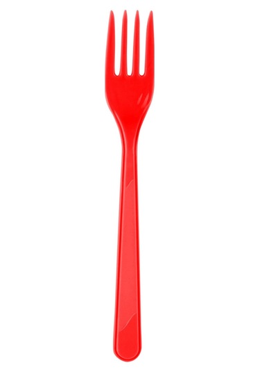 Plastik Kırmızı Çatal 25 Adet