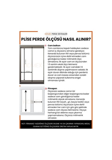 Krem Plise Katlanır Cam Balkon Perdesi - Ofis Perdesi - Salon Perdesi - 016 Krem