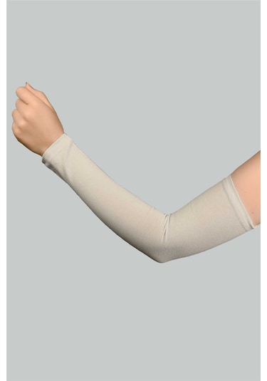 Altobeh Pratik Tesettür Kolluk Penye Kadın Namaz Kolluğu Düz - Koyu Krem