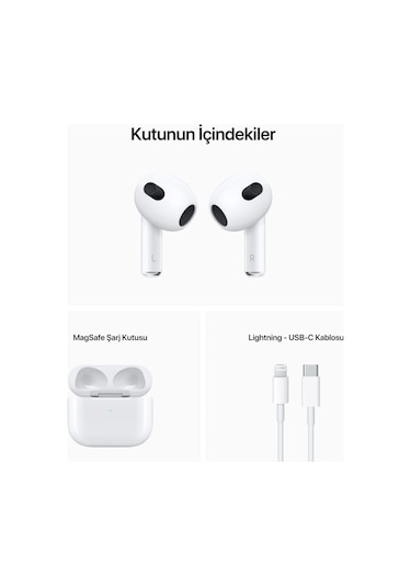 Apple AirPods 3.Nesil MME73TU/A ve MagSafe Şarj Kutusu Bluetooth