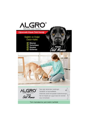 Algro Tavuklu Beyaz Düğüm Kemik Jumbo Boy Sığır Derisi 36 CM 230 G