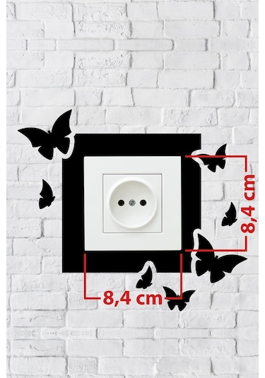 Kelebek Tasarım Priz Çerçevesi İç Ölçü 8,4x8,4 Cm Dekoratif Priz - Anahtar Çerçevesi