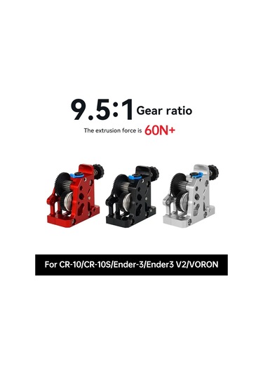 Qingmipy Cr10/ender3 V2 Uyumlu Hgx-lıte Çift Dişli Ekstruder - Sert Çelik Geri Çalışma Dişlisi Ve 36mm Hızlı Motor Siyah Siyah
