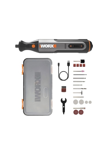 Worx WX106 8 V Kalem Tipi Devir Ayarlı Gravür Makinesi + 21 Parça Aksesuar