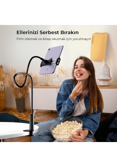 Juo 90 Cm Akrobat Esnek Tablet Ve Telefon Tutucu Stand Siyah