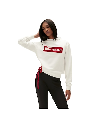 Bad Bear Flog Kadın Kapüşonlu SweatShirt- 22.04.12.007 Ekru