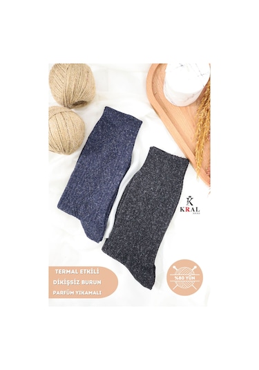 Termal Etkili Erkek Siyah Kışlık Çorap 2 Çift Siyah