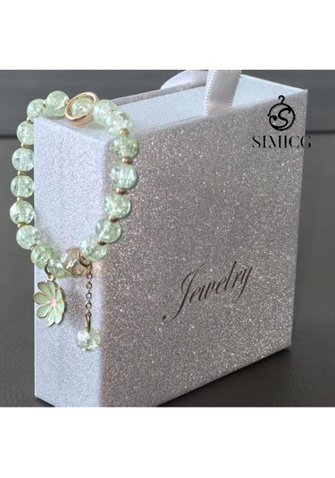 Yeşil Kristal Çiçek Bileziği Yeşil