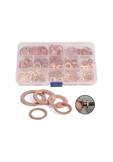 Pazly 300 Adet Bakır Conta Seti Düz Ringa Kiti