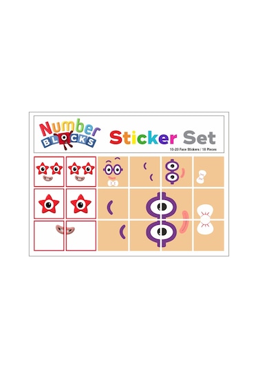 Number Blocks Matematik Eğitici Birim Küp Snapcubes Kafa Sticker 108 Adet