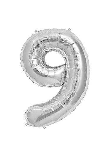 Brokoli Home 9 Numara Folyo Gümüş Balon 100cm 40inç Helyuma Uygu Karışık Renkli