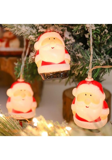 Kıyafetli Noel Baba Pilli Led Işıkl, Yılbaşı Cadılar Bayramı Parti Işıkları, Yılbağı Ağacı Süs Sarı