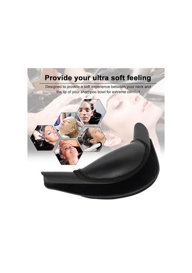 Yifomall Yoğun Süngerli Silikon Şampuan Yastığı - Kuaförler İçin Rahat Boyun Desteği, Siyah, 215x120x70mm