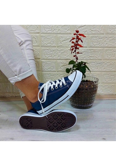 Fiyra 554 Kot Mavi Kısa Unisex Sneaker Keten Spor Ayakkabı 001