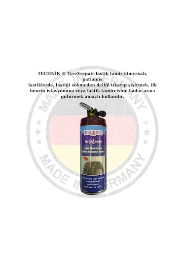 Technik Tyrexrepair Lastik Tamir Kiti Spreyi 400ml