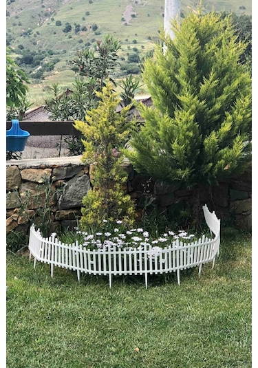 Dekoratif Bahçe Çiti Plastik Çit Peyzaj Koruma Panel Çit 1 Adet 59 Cm Beyaz
