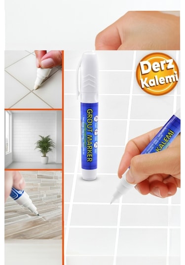 Derz Kalemi - Hızlı Kuruyan, Su Bazlı Beyaz Derz Yenileme Boyası 1 Adet