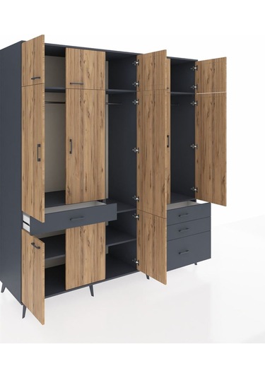 Kronos Dolap 8 Raflı 4 Çekmeceli 3 Askılı 220x59x243 Antrasit-çam/antrasit Atlas Çam/antrasıt Kronos Dolap 8 Raflı 4 Çekmeceli 3 Askılı 220x59x243 Antrasit-çam/antrasit Atlas Çam/antrasıt