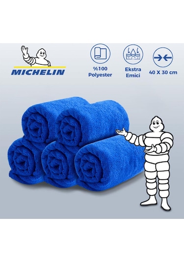 Michelin Mc42118 40x30cm Süper Emici Mikrofiber Havlu, 5 Adet