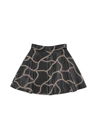 Bestkids Kız Çocuk Deri İşlemeli Etek 001