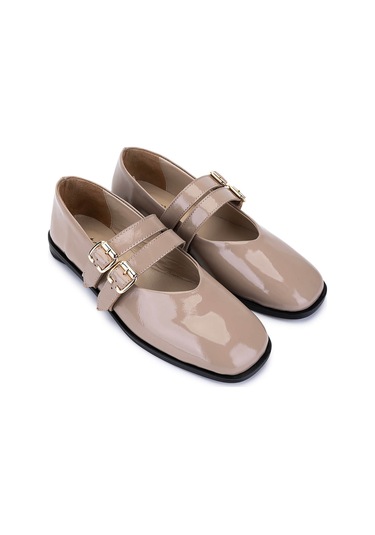 Tamer Tanca Kadın Hakiki Deri Vizon Rugan Babet Ayakkabı 899 12625 Bn Ayk Sk25-26 Vızon Krsk Rgn VIZON