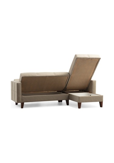 Minarmobilya Polya Sandıklı Bazalı L Köşe Koltuk - Bej