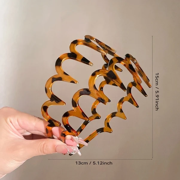 Gateesat Siyah Pvc Dalga Saç Bandı - Kadınlar İçin Kaymaz Yüz Yıkama Ve Yüksek Taç Saç Stili Siyah