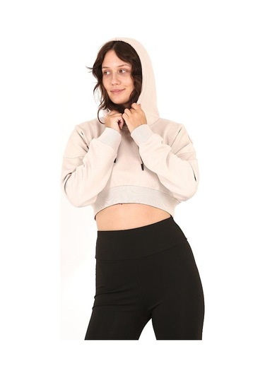 Scorp Storm Crop Kapüşonlu Sweatshirt Bej