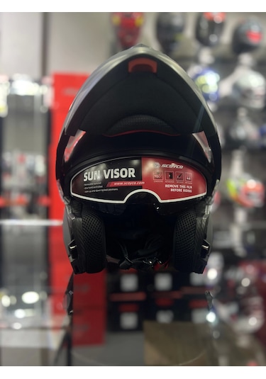 Scoyco 868 Space Çene Açılır Motosiklet Kaskı Siyah