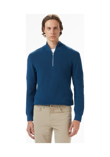 Nautica Erkek Mavi Classic Fit Kazak Düz S57300t Mavi