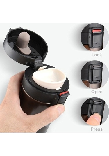 Fastbuy Çift Duvarlı Paslanmaz Çelik Vakumlu Mataralar 380ml Araba Termos Bardak Kırmızı Kırmızı