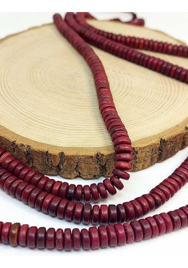 Bileklik Boy Yarım Dizi Ud Ağacı Ahşap Rondela Kesim 7.5 2.5mm 45300 18cm Uzunluğundadır Çok Renkli