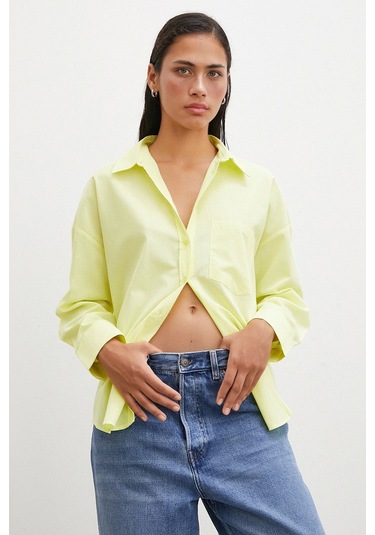 Never More Regular Fit Poplin Gömlek Sarı