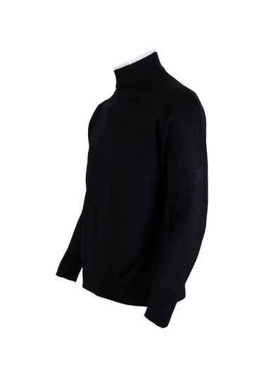 Erkek Lacivert Kazak Yarım Balıkçı Yünlü Klasik Normal Kesim Rar0