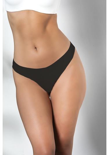 3'lü Paket Dikişsiz, İz Yapmaz, Lazer Kesim, String Külot Siyah Mgp21262 Siyah