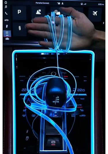 Araç Içi Buz Mavi Neon Ledi Ip Led Torpido Ledi 2 Metre Neon Led