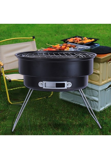 Sones Taşınabilir Küçük Açık Katlanır Yuvarlak Barbekü Izgarası Vahşi Kamp Pişirme Aletleri, Özellikler: Saklama Çantası Yok