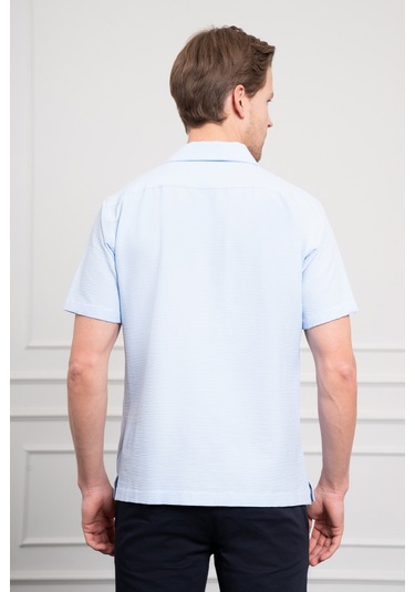 Erkek A. Mavi Apaş Yaka Kısa Kol Gömlek 25ys004008311 A. Mavi A. Mavi