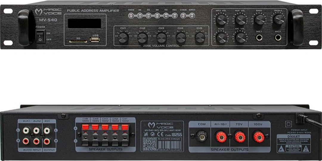 Magicvoice Mv-540 100 Watt Usb-sd-bluetooth 2 Mikrofon Girişli 5