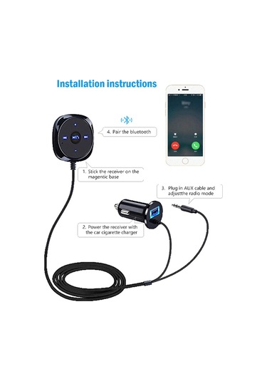 Cbtx Bc20 Bluetooth Araç Kiti Bluetooth Araç Alıcısı3.5mm Ses Alıcısı Araç Handsfree Mp3