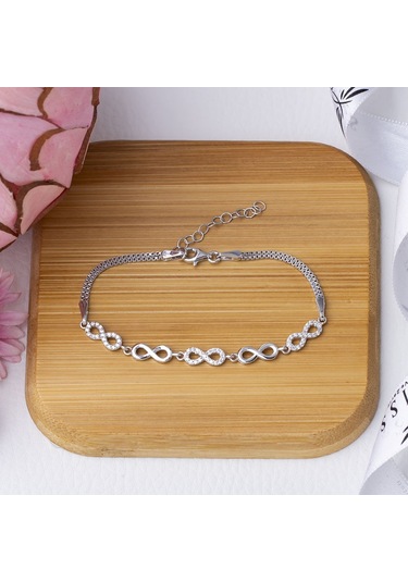 5'li Sonuzluk Model 925 Ayar Gümüş Kadın Bileklik Gümüş