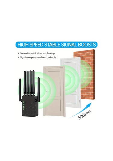 Xuweiwei Siyah Wıfı Genişletici Ev Ağ Sinyal Yükseltici 2.4ghz 36 Anten 360 Kapsama Ethernet Destekli