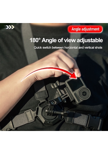 Dofolink Gopro Ve Insta360 İçin Manyetik Hızlı Kurulumlu Göğüs Kayışı - El-ücretsiz 1. Kişi Perspektifi Kaydı - Ayarlanabilir Konforlu Spor Kamera Tutucu Siyah