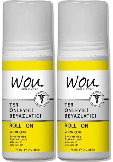 Wou World Of Unique Roll-on Unisex75ml Terönleyci Beyazlatıcı 2li