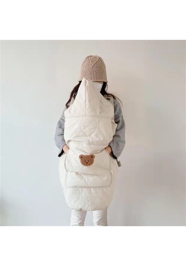 Sonbahar Ve Kış Bebek Arabası Bebek Taşıyıcı Battaniyesi Beyaz