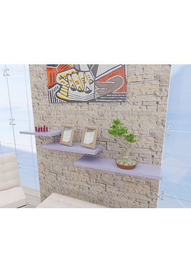 Peakdizayn 3'Lü Duvar Rafı Seti Renkli