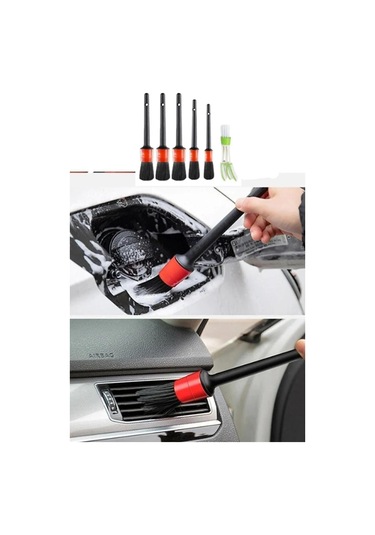 5'li Oto Detay Temizlik Fırçası Seti Kaliteli Detaylı Farklı Boyutlar, Premium Seri Araba Fırçası