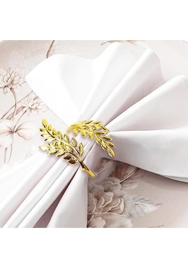 Homyl Altın Peçete Halkaları Masa Düzeni Orta Parçası Metal Altın