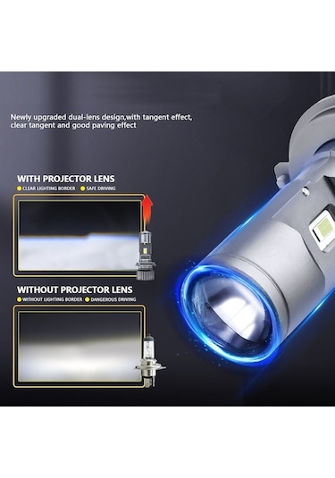 Maoyaya 25000lm 90w Çift Mercek Süper Led Far Ampulleri, Gri Gri