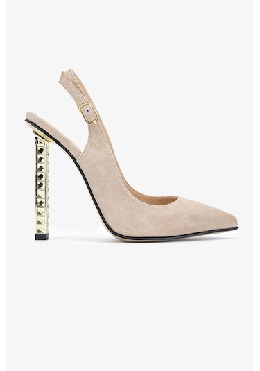 Valmenti Belina Kadın Taş Süet Hakiki Deri Topuklu Ayakkabı 22 3185 Bn Ayk Y24 Taş